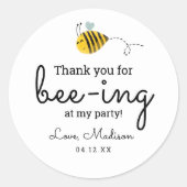 Hommagekaartjes Bumble Bee-feestje Ronde Sticker (Voorkant)
