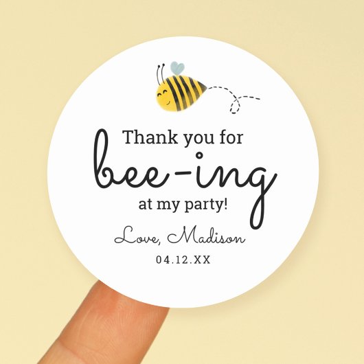 Hommagekaartjes Bumble Bee-feestje Ronde Sticker