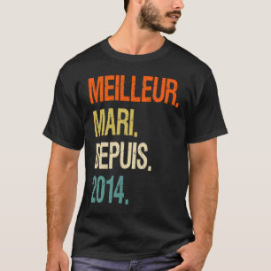 Homme Meilleur Mari Depuis 2014 8 Jubileum Mari T-shirt