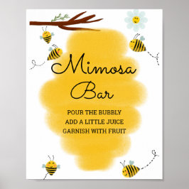 Hommel Baby Shower Mimosa Beer Teken Poster