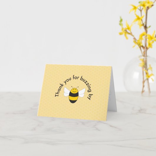 Hommel babyshower bedankkaart kaart (Gele Bloem)