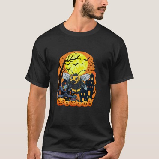 Hommel bij met pompoenen grappig enge Halloween Pa T-shirt (Voorkant)