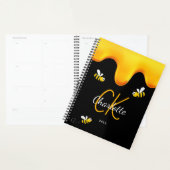 Hommel bijen zwarte honing druppelmonogram 2025 planner (Display)
