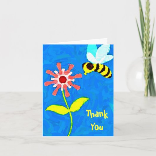 Hommel en Bloem Cartoon Bedankkaart (Voorkant)