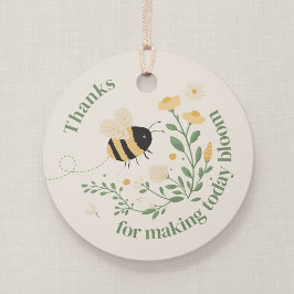 Hommel en Wilde Bloem Ronde Party Favor Tag Bedankjes Labels