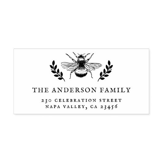  hommel familienaam & retouradres  zelfinktende stempel (Design)