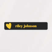 Hommel & Gele Harten Kindernaam Waterdicht Labels (Design 1)