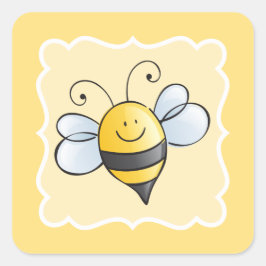 Hommel Gele Verjaardagsfeest Favor Vierkante Sticker