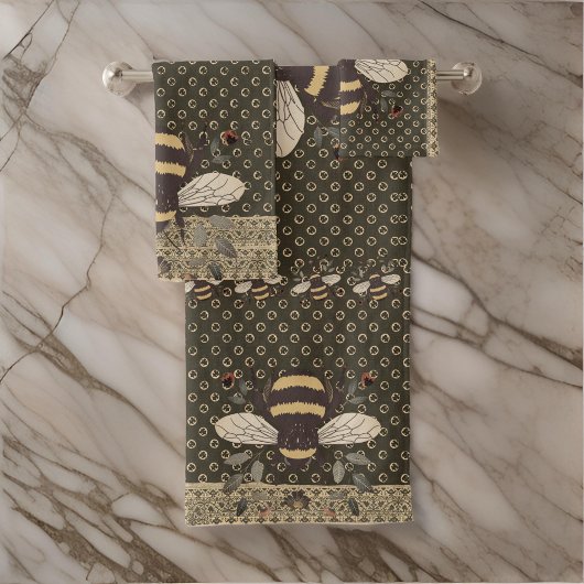 Hommel Grieks Kant Bruin Geel Bad Handdoek