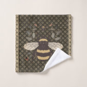 Hommel Grieks Kant Bruin Geel Bad Handdoek (Wasdoekje)
