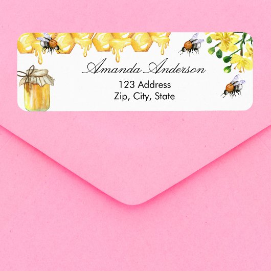 Hommel honing bloemige retouradres etiket