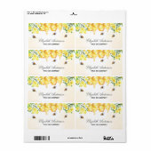 Hommel honing geel bloem naam script etiket (Full Sheet)