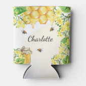 Hommel honing gele bloemen monogram blikjeskoeler (Voorkant)