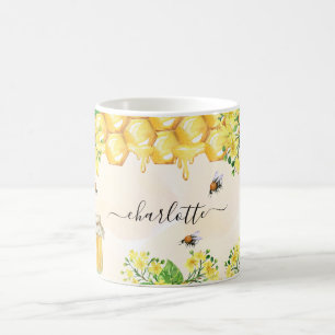 Hommel honing gele bloemen naam script koffiemok