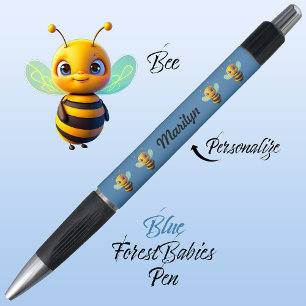 hommel, honingbij insect Cartoon Vibrant blauw Pen
