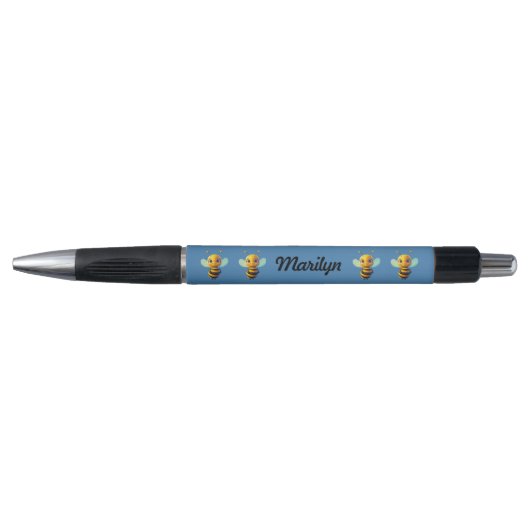 hommel, honingbij insect Cartoon Vibrant blauw Pen (Voorkant)