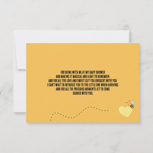 Hommel honingraat Baby shower Bedankkaart (Achterkant)