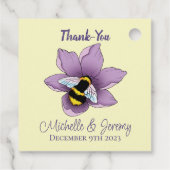 Hommel Lavendel Bloemen Geel Bedankjes Labels (Achterkant)