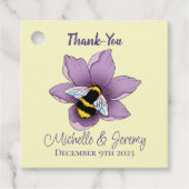 Hommel Lavendel Bloemen Geel Bedankjes Labels (Voorkant)