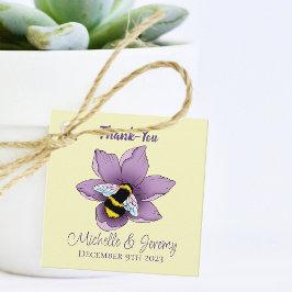 Hommel Lavendel Bloemen Geel Bedankjes Labels