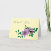 Hommel Lavendel Bloemen Geel Bedankkaart (Voorkant)