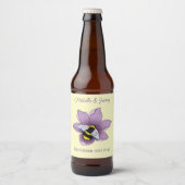 Hommel Lavendel Bloemen Geel Bier Etiket (Voorkant)