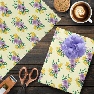 Hommel Lavendel Bloemen Geel Cadeaupapier