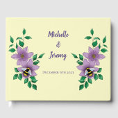 Hommel Lavendel Bloemen Geel Gastenboek (Voorkant)