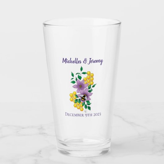 Hommel Lavendel Bloemen Geel Glas (Voorkant)