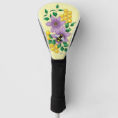 Hommel Lavendel Bloemen Geel Golfheadcover (Voorkant)