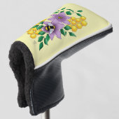 Hommel Lavendel Bloemen Geel Golfheadcover (3/4 voorkant)