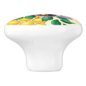 Hommel Lavendel Bloemen Geel Keramische Knop (Zijkant)