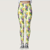 Hommel Lavendel Bloemen Geel Leggings (Voorkant)