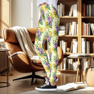 Hommel Lavendel Bloemen Geel Leggings