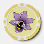 Hommel Lavendel Bloemen Geel Poker Chips (Voorkant)