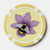 Hommel Lavendel Bloemen Geel Poker Chips (Achterkant)