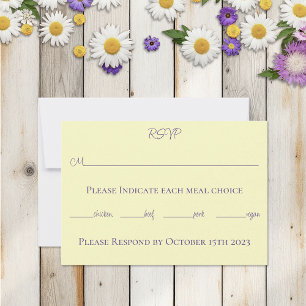 Hommel Lavendel Bloemen Geel RSVP Kaartje