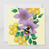 Hommel Lavendel Bloemen Geel Save The Date (Achterkant)