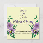 Hommel Lavendel Bloemen Geel Save The Date (Voorkant)
