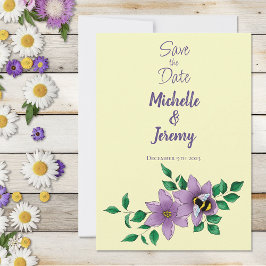 Hommel Lavendel Bloemen Geel Save The Date
