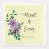 Hommel Lavendel Bloemen Geel Servet (Voorkant)