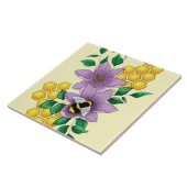 Hommel Lavendel Bloemen Geel Tegeltje (Zijkant)