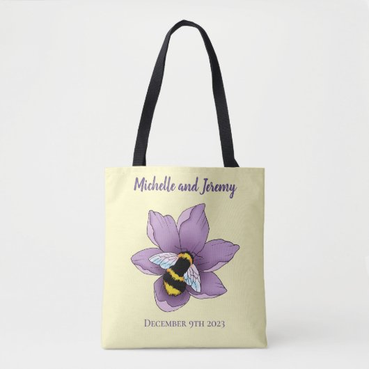 Hommel Lavendel Bloemen Geel Tote Bag (Voorkant)