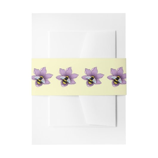 Hommel Lavendel Bloemen Geel Uitnodigingen Wikkel (Voorkant Voorbeeld)