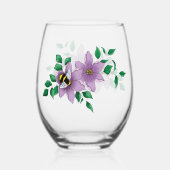 Hommel Lavendel Bloemen Geel Wijnglas Zonder Voet (Voorkant)