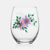 Hommel Lavendel Bloemen Geel Wijnglas Zonder Voet (Achterkant)