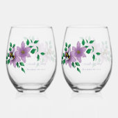 Hommel Lavendel Bloemen Geel Wijnglas Zonder Voet (Achterkant)