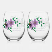 Hommel Lavendel Bloemen Geel Wijnglas Zonder Voet (Voorkant)