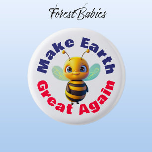 Hommel, maak de aarde weer geweldig, Schattigee ho Ronde Button 3,2 Cm