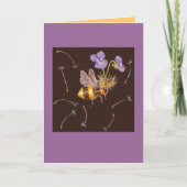 hommel met pet met violet op kaart (Voorkant)